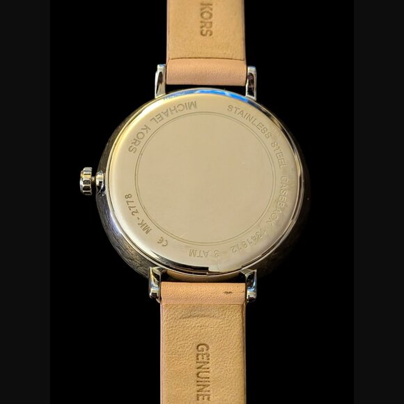 Michael Kors Mk 2778 Womens Charley Genuine Leather Silver Tone Wristwatch - Picture 5 of 9